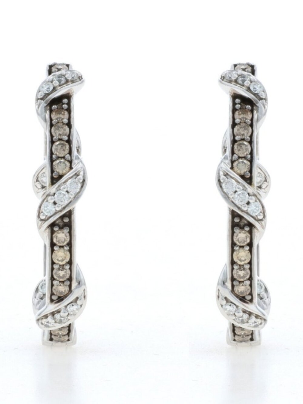 Le Vian Desert Diamond Crossover Inside-Out Hoop Earrings White Gold 14k 1.00ctw